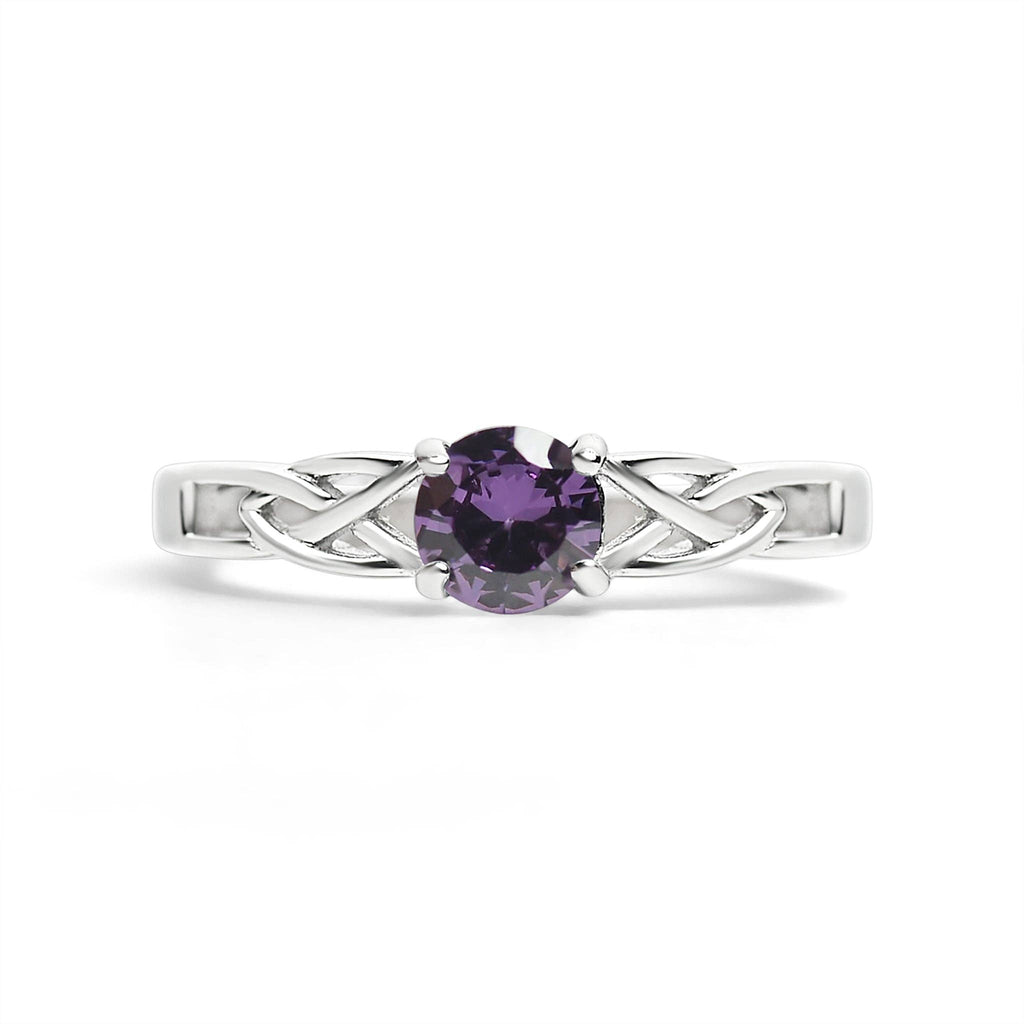 Anillo céltico con piedra de nacimiento de circonita cúbica en acero inoxidable: Septiembre / 7