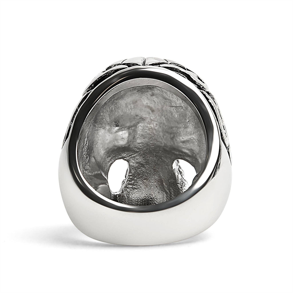 Anillo de Calavera Detallado de Acero Inoxidable: 9