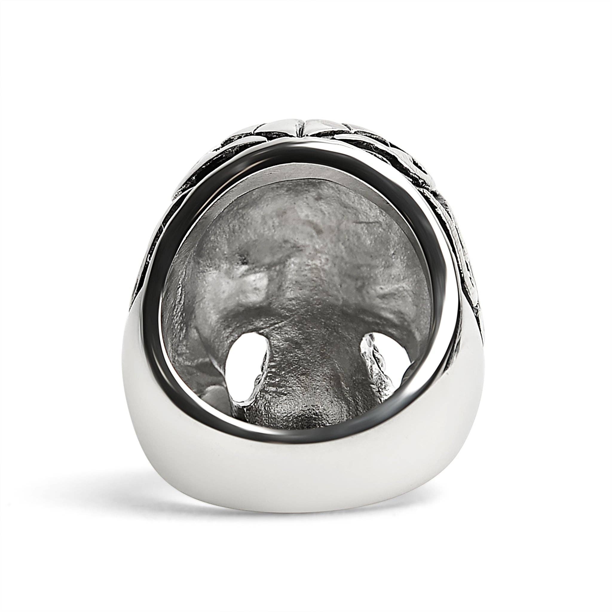 Anillo de Calavera Detallado de Acero Inoxidable: 9