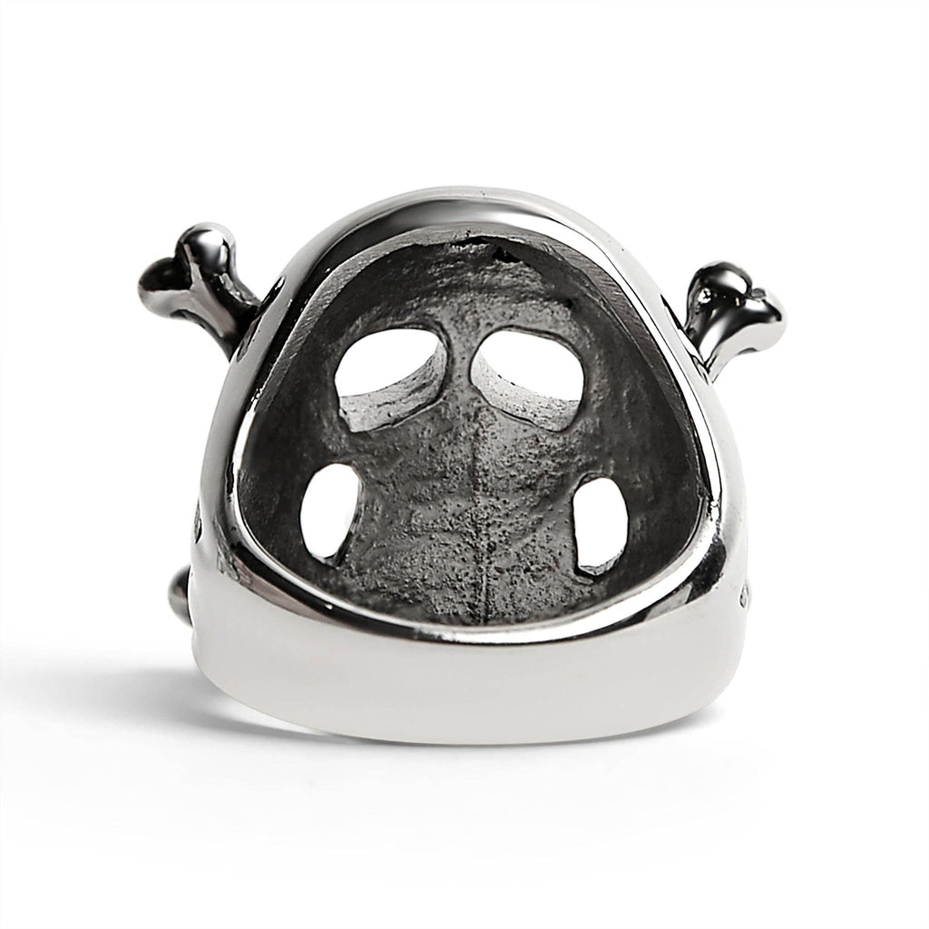 Anillo de acero inoxidable con calavera y tibias cruzadas: 8