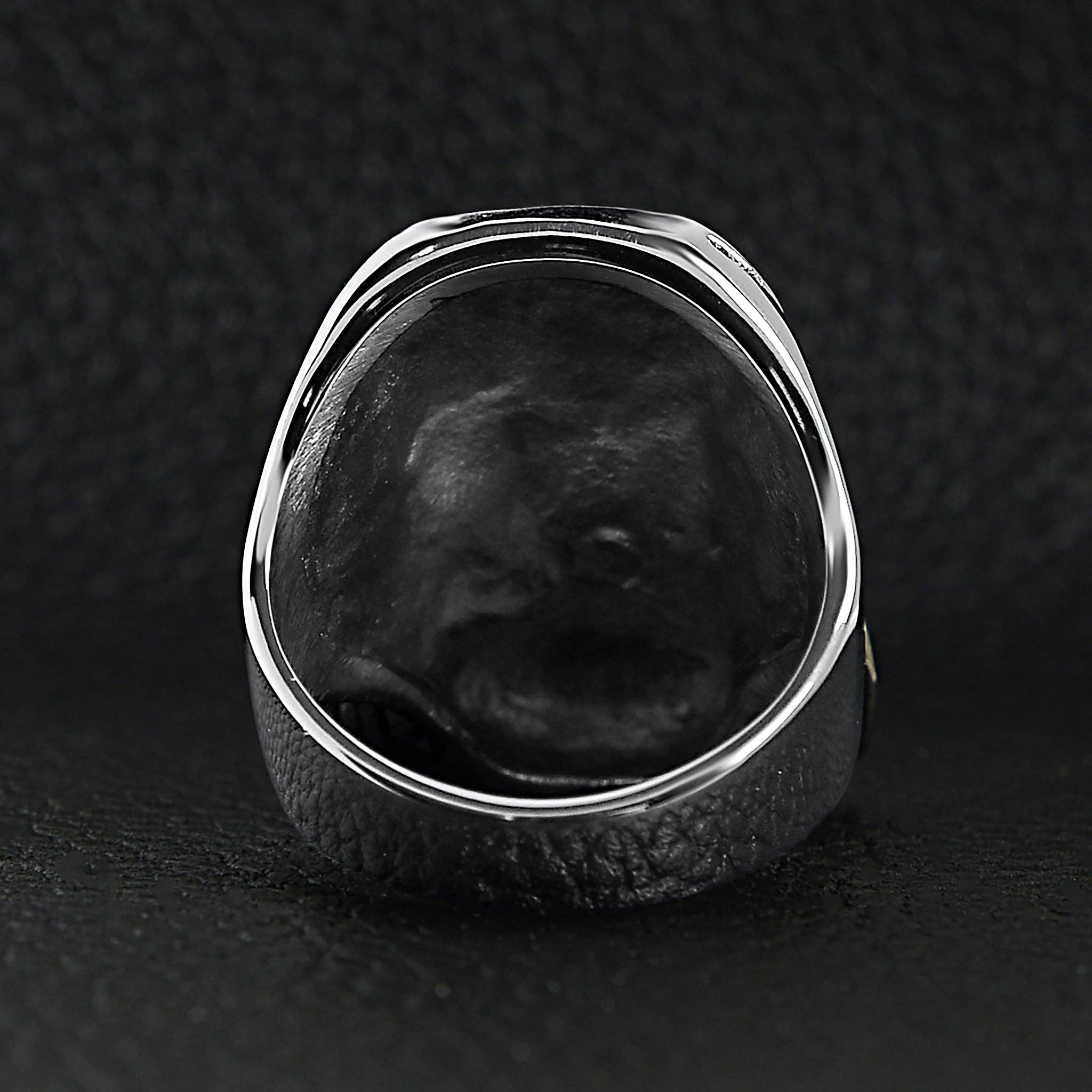 Anillo de calavera con máscara de gas de acero inoxidable: 9