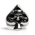 Anillo de acero inoxidable pulido con forma de calavera de espadas: 8