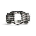 Anillo de acero inoxidable pulido con forma de corazón agarrado por hueso: 8