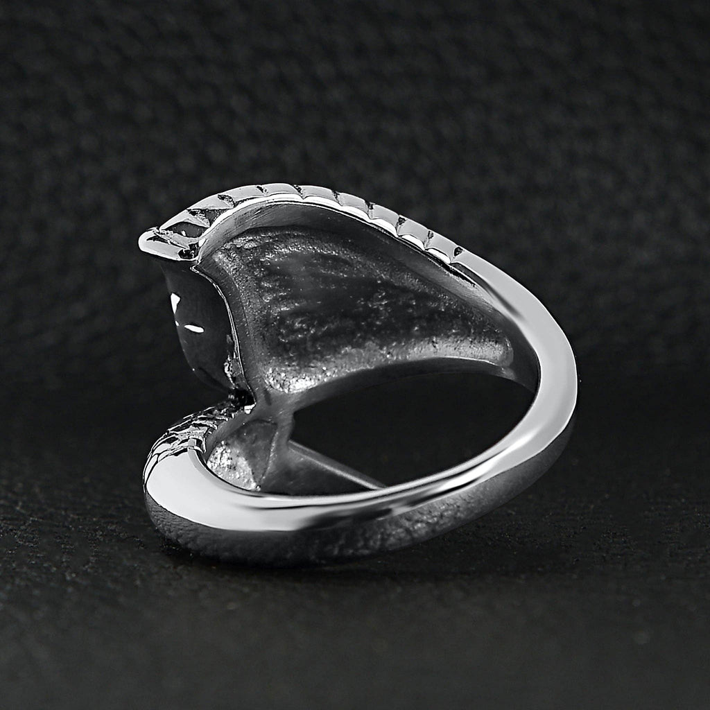 Anillo de acero inoxidable con garra de dragón y ala de ángel: 10
