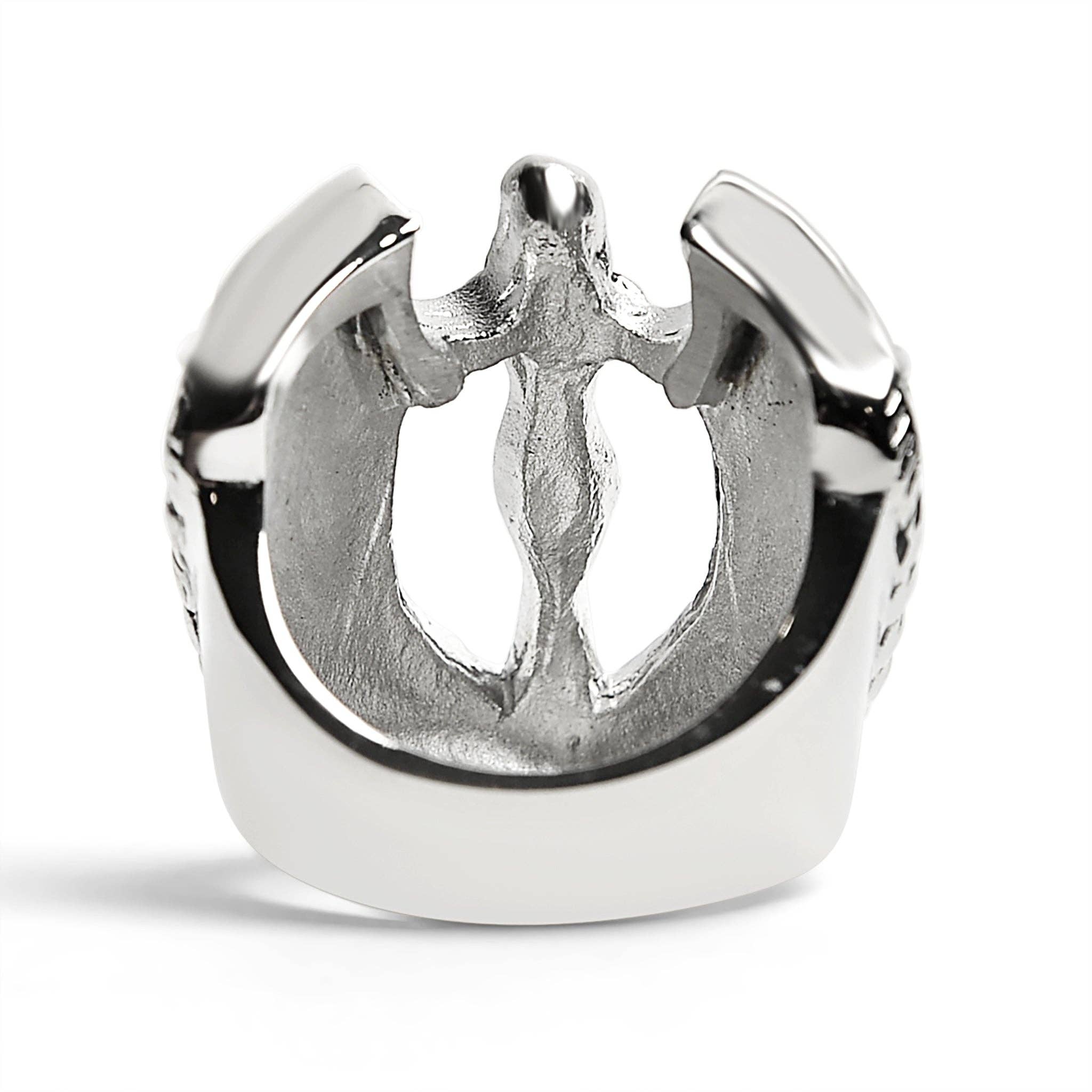 Anillo Grande de Ángel Desnudo de Acero Inoxidable: 7