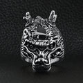 Anillo con cabeza de dragón oriental de acero inoxidable: 10
