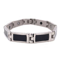 Pulsera magnética de acero inoxidable con esmalte negro