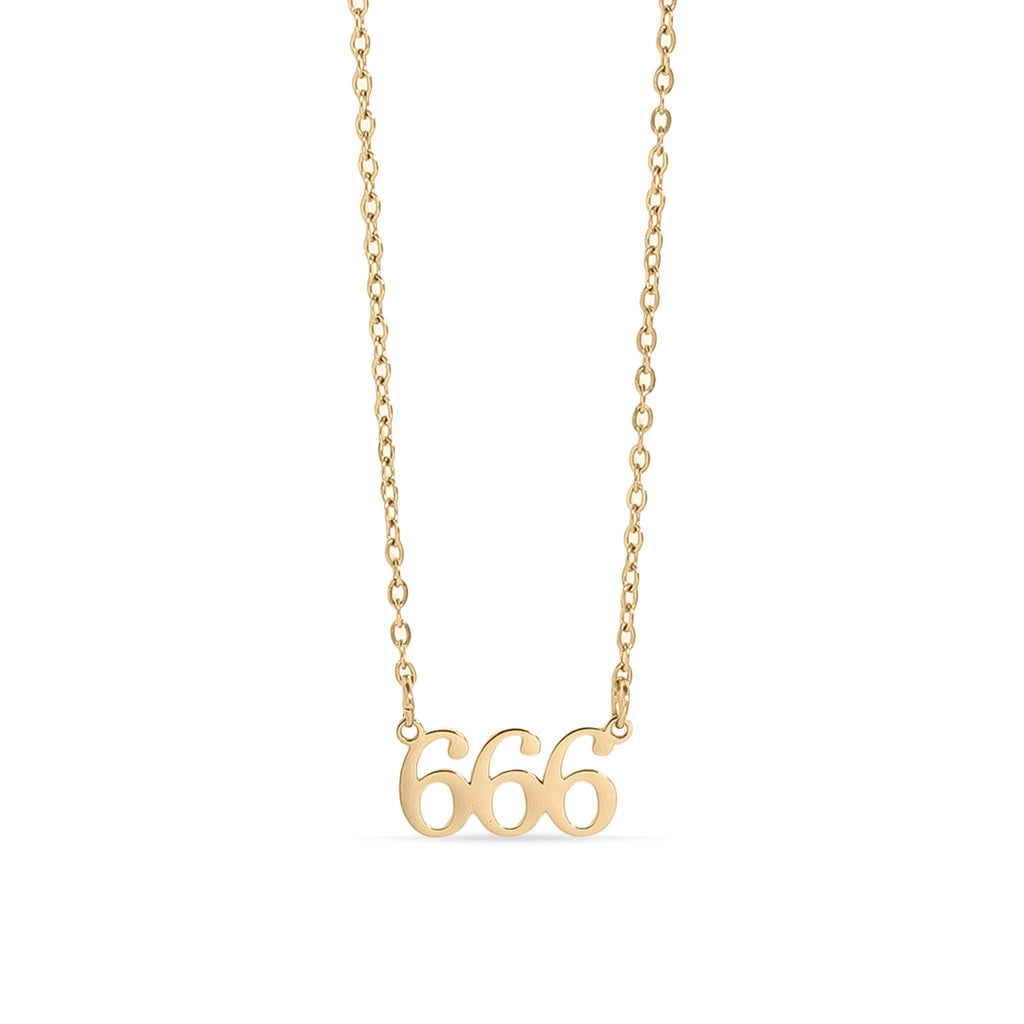 Collar con número de ángel en acero inoxidable recubierto de oro PVD 18K: Acero inoxidable / 999