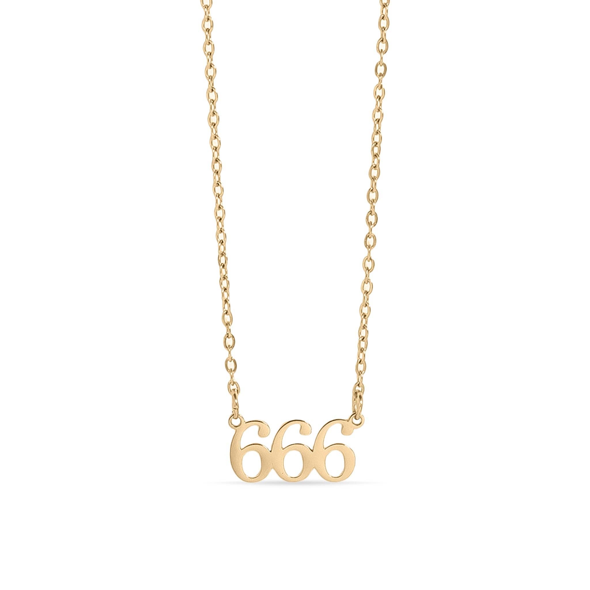 Collar con número de ángel en acero inoxidable recubierto de oro PVD 18K: Acero inoxidable / 999