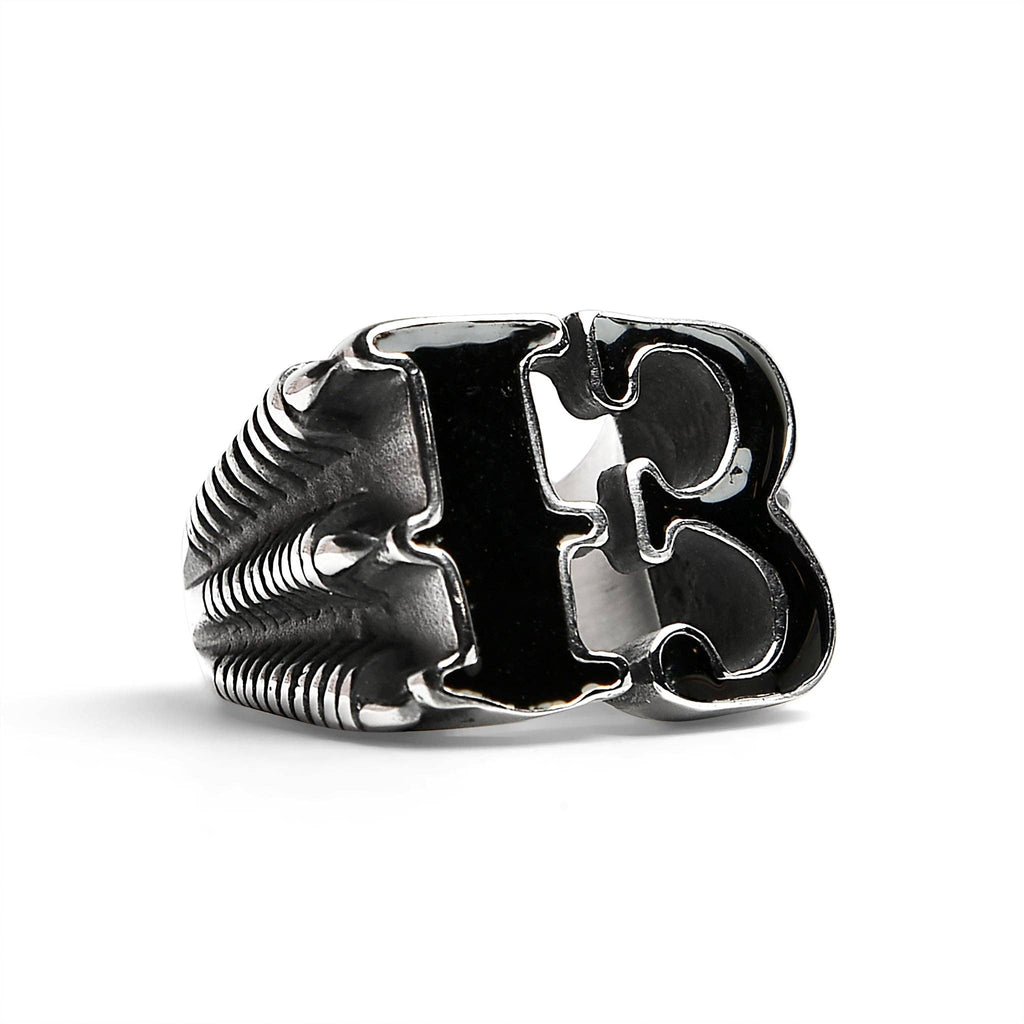 Anillo sello gótico negro con garra de dragón y número "13" de acero inoxidable: 9