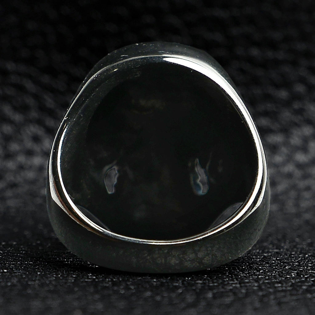 Anillo de Acero Inoxidable con Calavera Negra Sonriente: 8