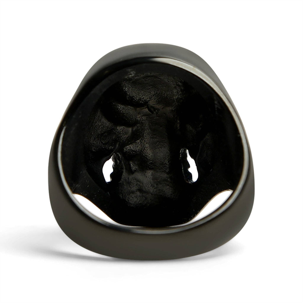 Anillo de Acero Inoxidable con Calavera Negra Sonriente: 8