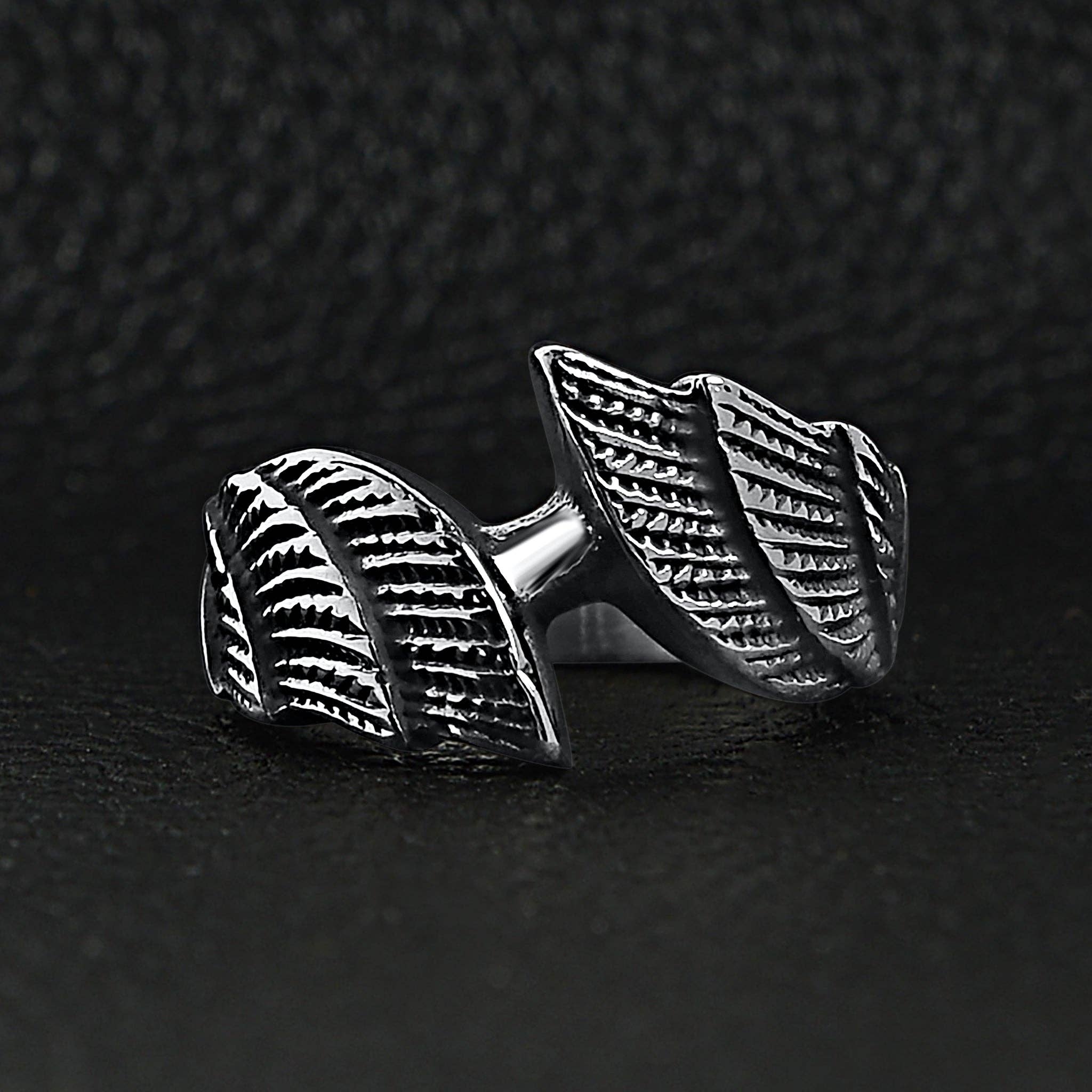 Anillo de alas de ángel de acero inoxidable: 6