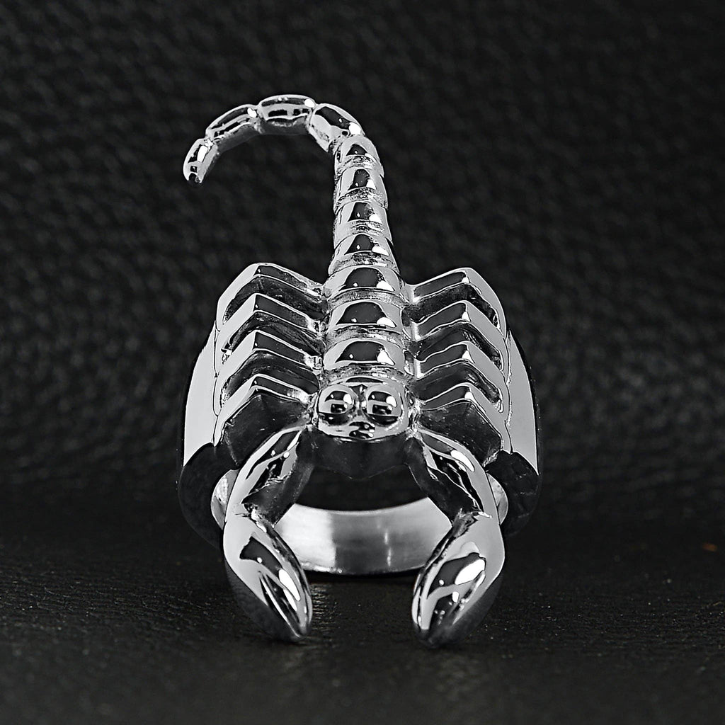 Anillo de acero inoxidable con revestimiento PVD en forma de escorpión para hombre: Acero inoxidable / 10