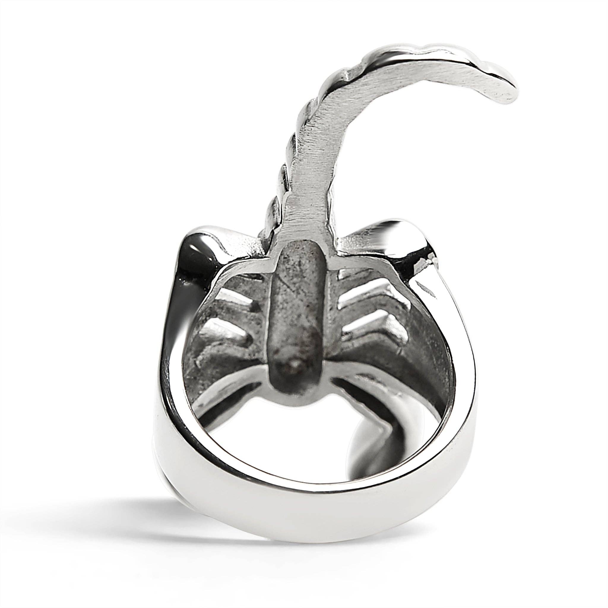Anillo de acero inoxidable con revestimiento PVD en forma de escorpión para hombre: Acero inoxidable / 10