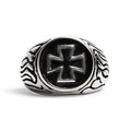 Anillo SS con forma de cruz maltesa pulida, característica hipoalergénica: 10