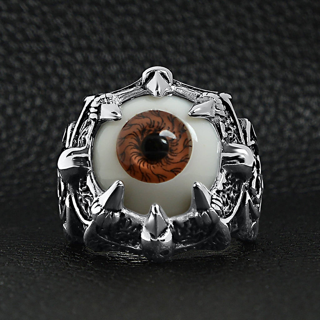 Anillo Gótico con Garra y Ojo Marrón: 13