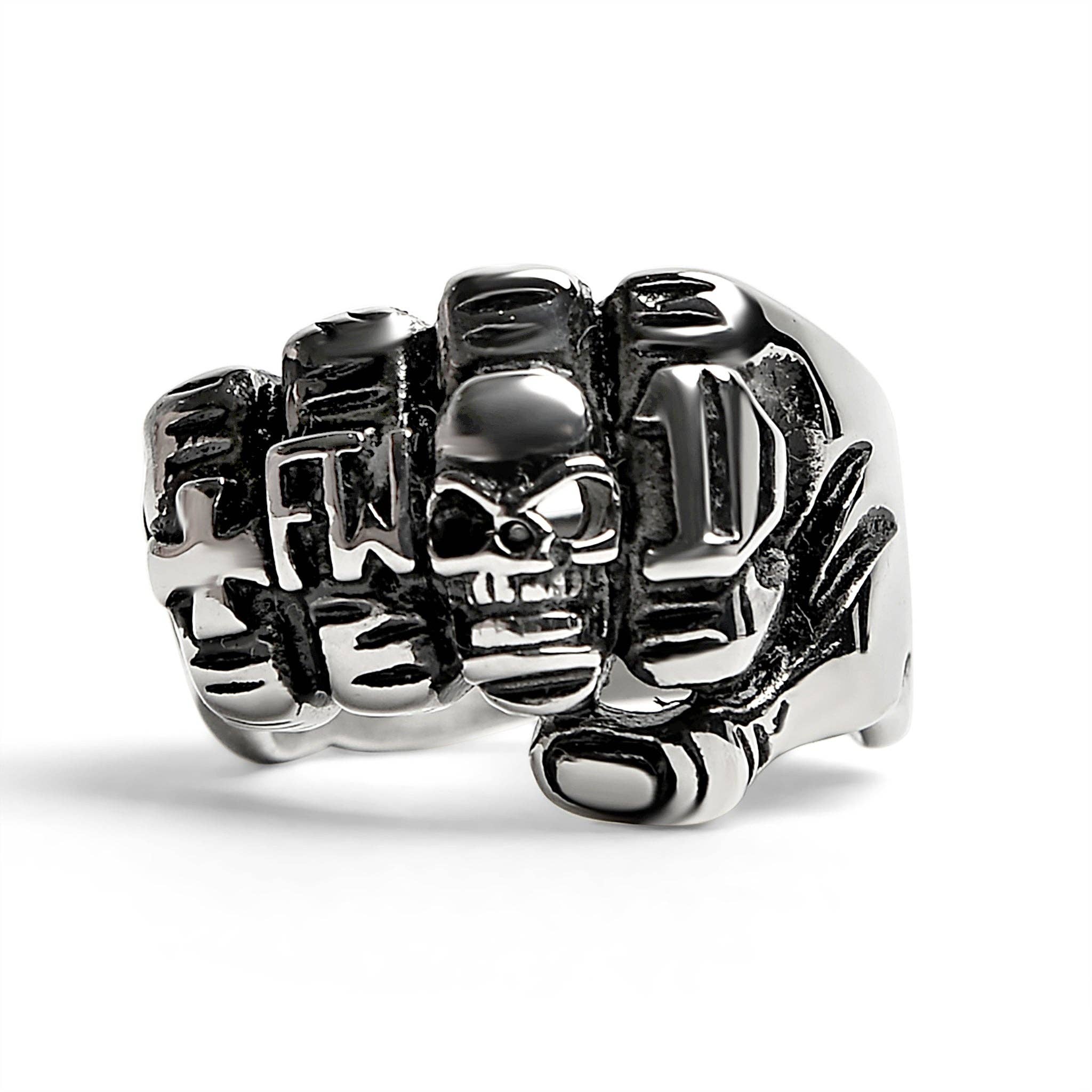 Anillo de puño de acero inoxidable para motociclistas: 12