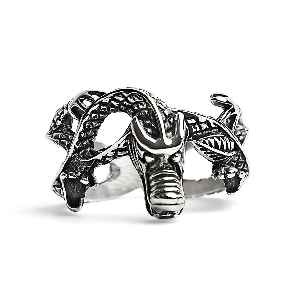 Anillo de dragón oriental de acero inoxidable: 14