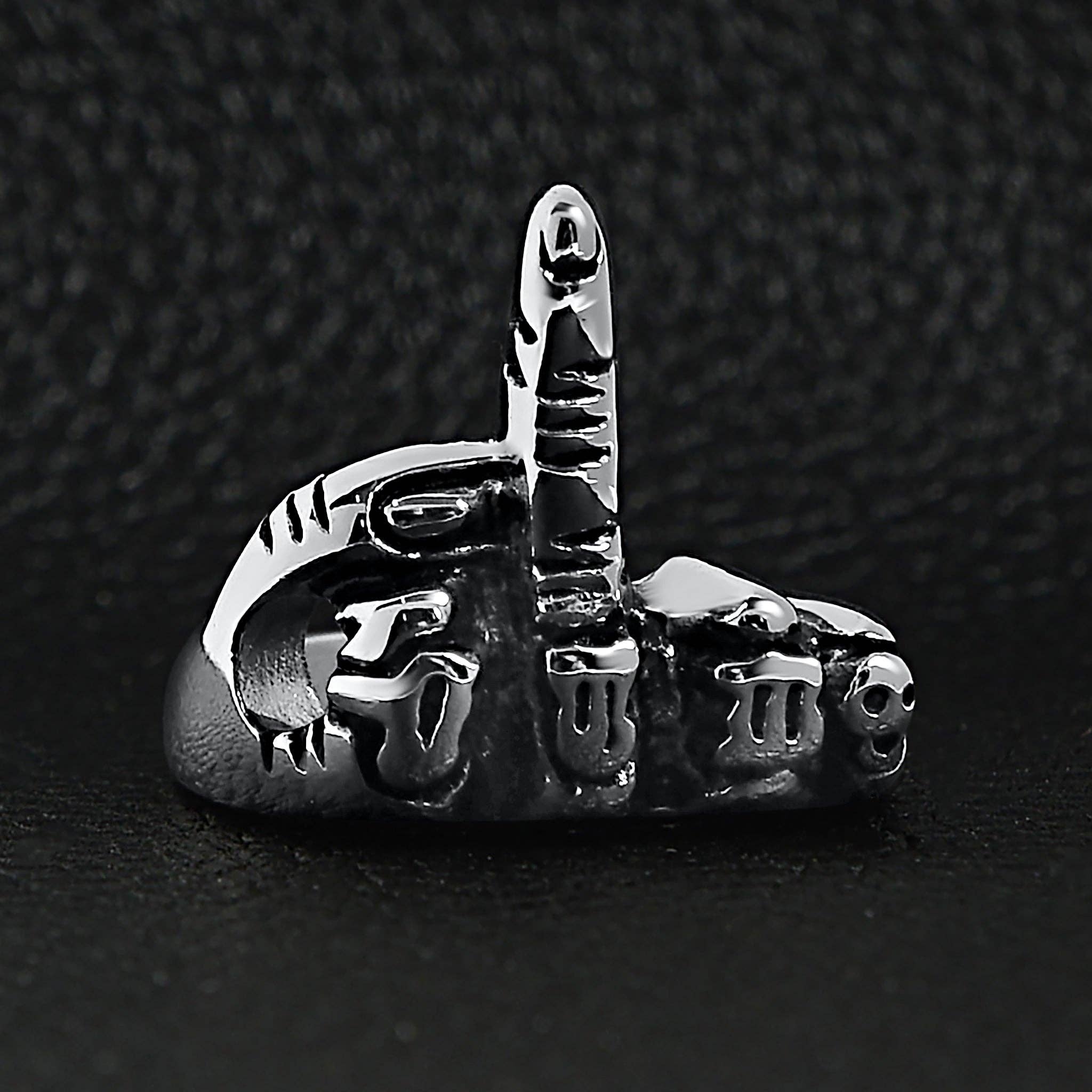 Anillo de dedo medio FTW pulido de acero inoxidable: 6