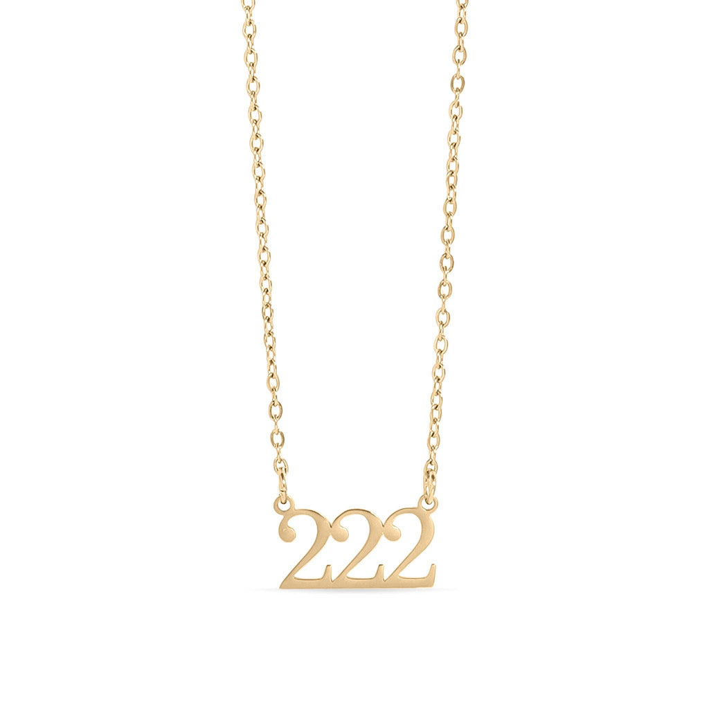 Collar con número de ángel en acero inoxidable recubierto de oro PVD 18K: Acero inoxidable / 999