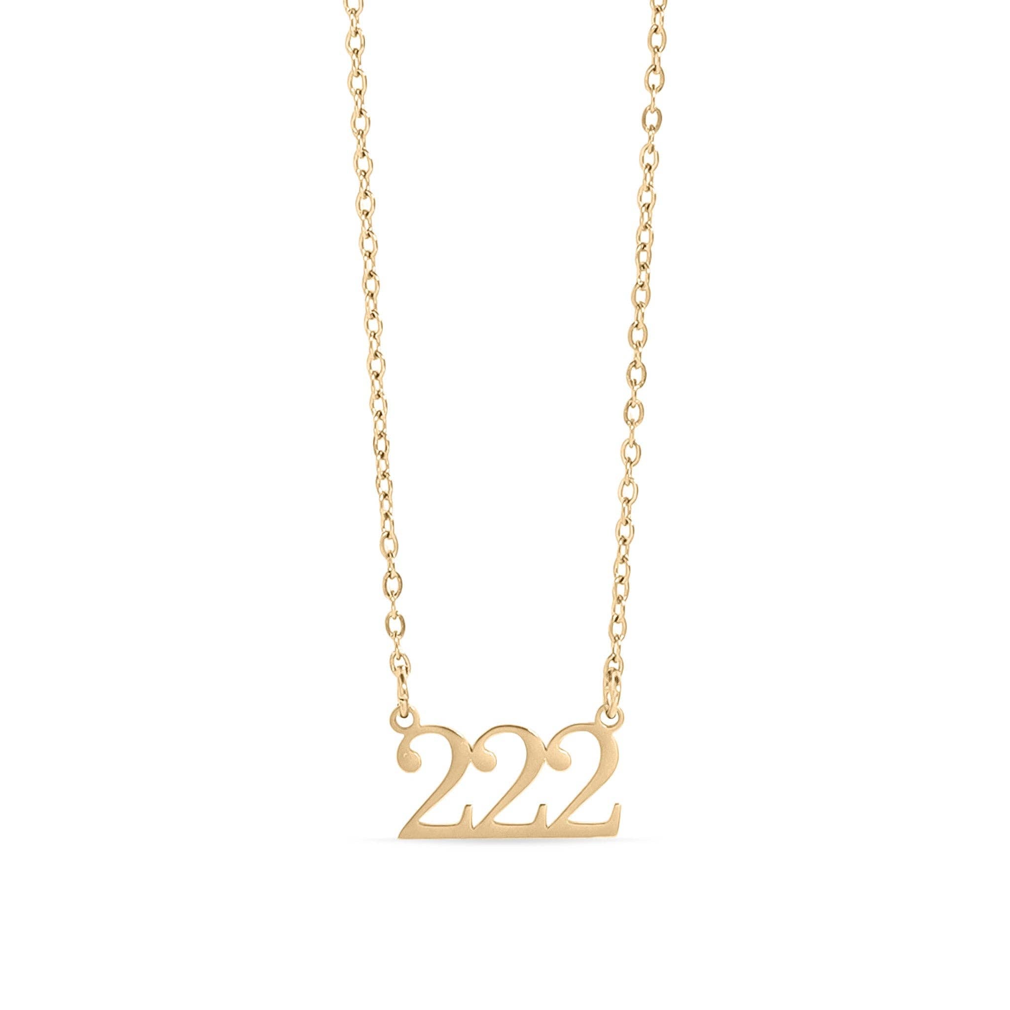 Collar con número de ángel en acero inoxidable recubierto de oro PVD 18K: Acero inoxidable / 999