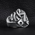Anillo grande detallado de acero inoxidable Lucky Seven Dice: 8