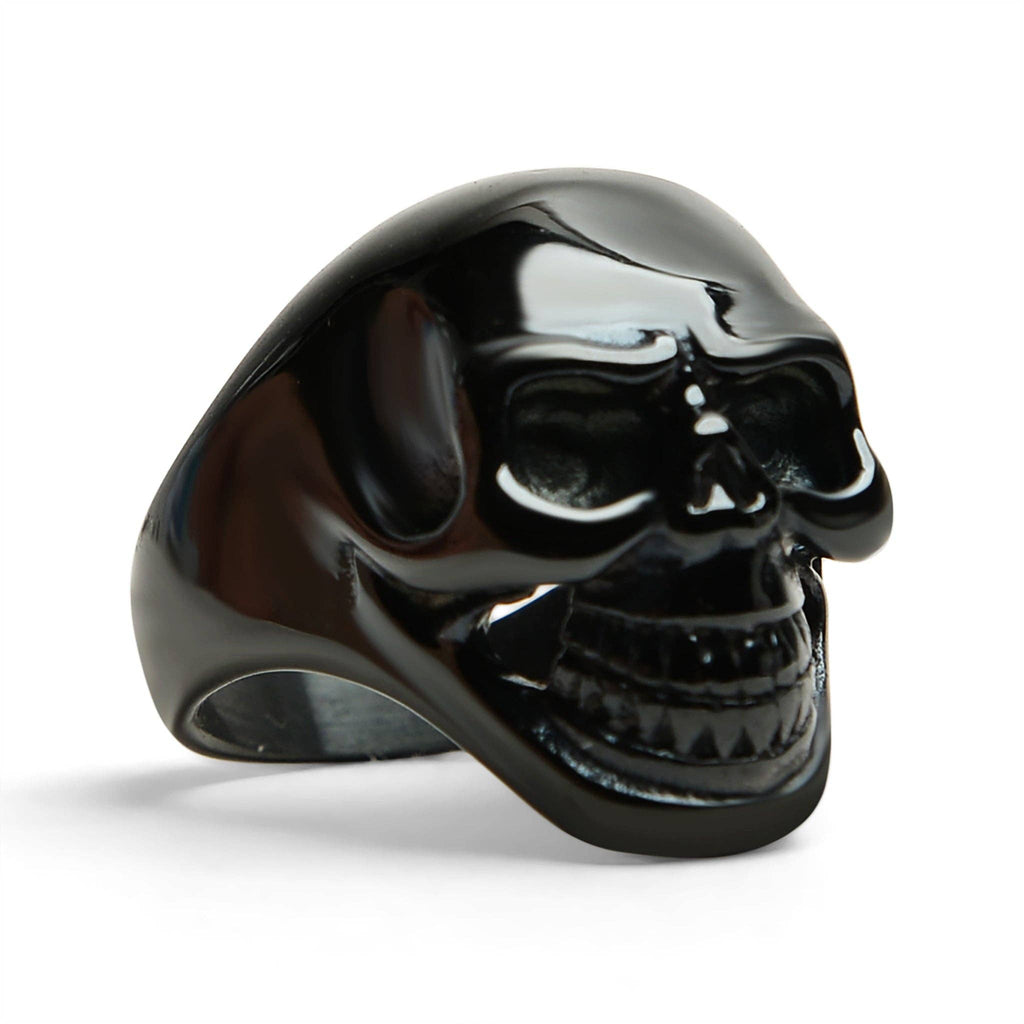 Anillo de Acero Inoxidable con Calavera Negra Sonriente: 8