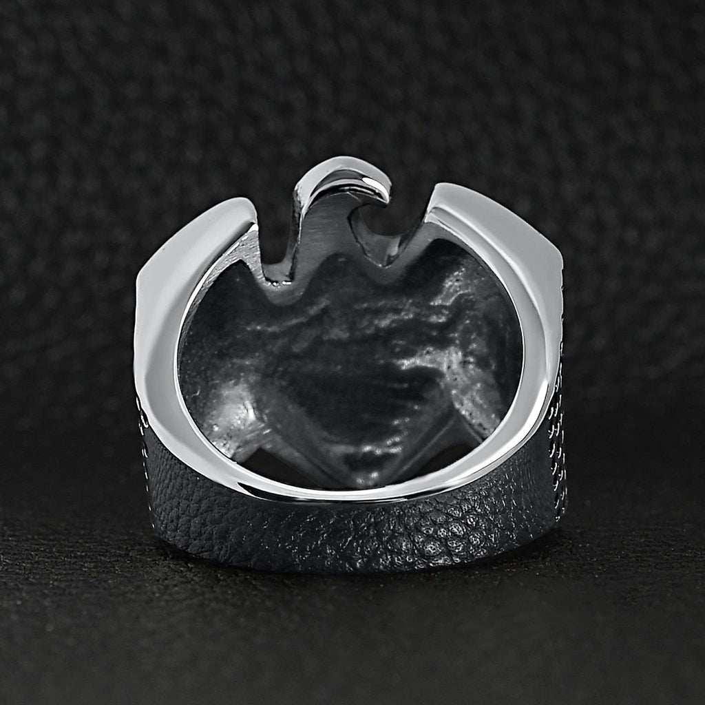 Anillo de acero inoxidable « AMERICAN BIKER » con águila: 10