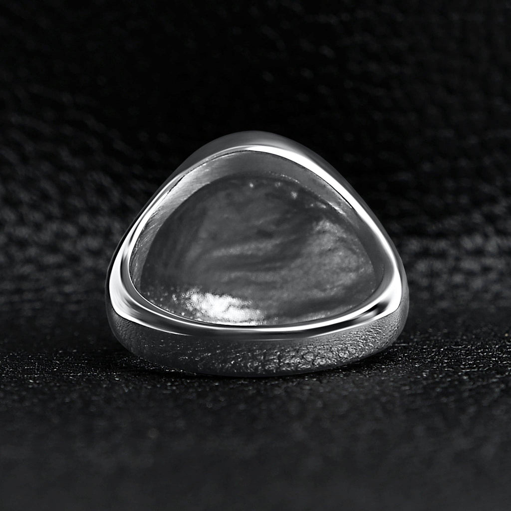 Anillo de sello en forma de cruz pulida de acero inoxidable: 13