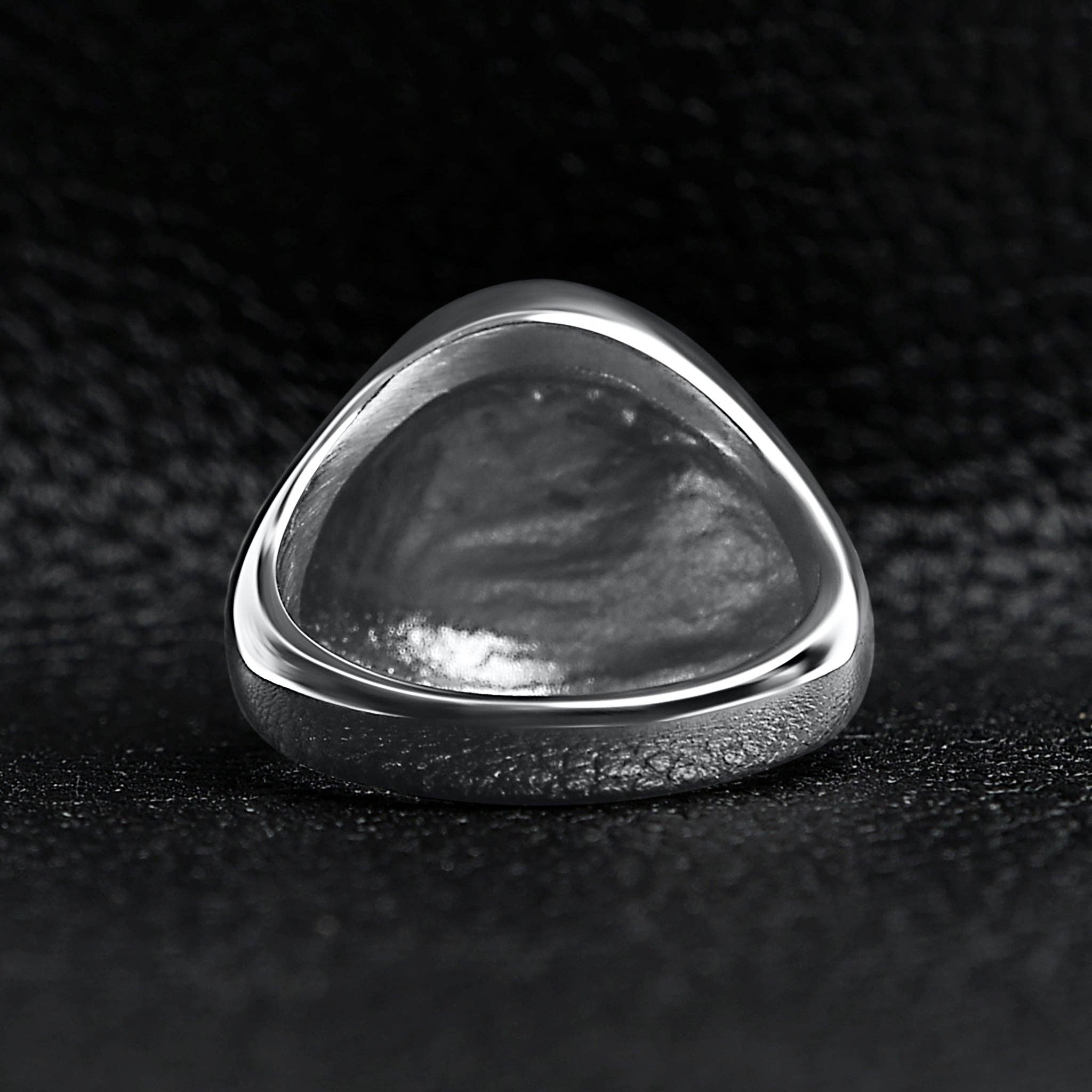 Anillo de sello en forma de cruz pulida de acero inoxidable: 13