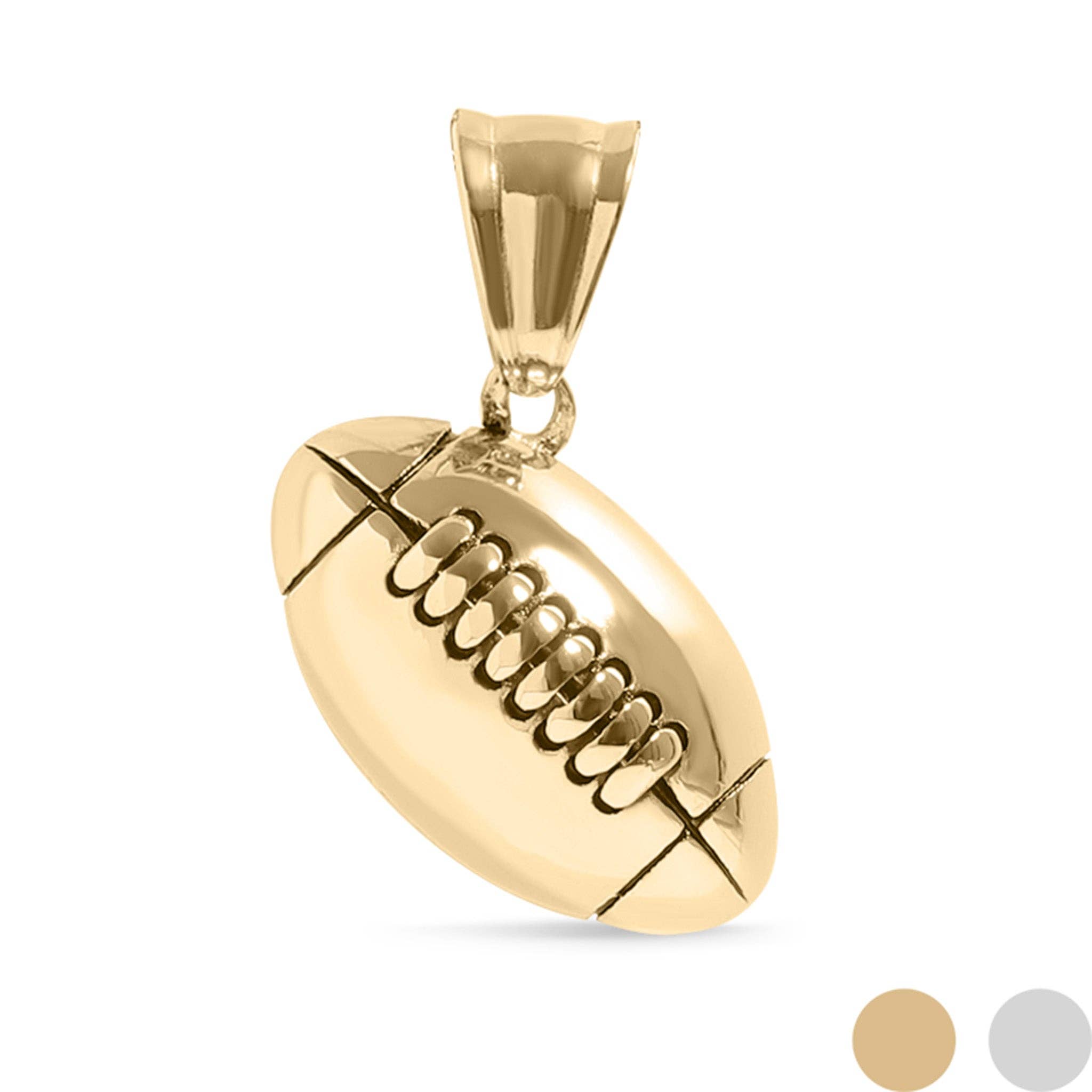 Colgante de fútbol 3D de acero inoxidable con PVD de oro de 18 quilates: Acero inoxidable