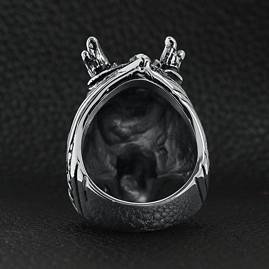 Anillo con cabeza de dragón oriental de acero inoxidable: 10
