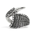 Anillo de acero inoxidable con garra de dragón y ala de ángel: 10