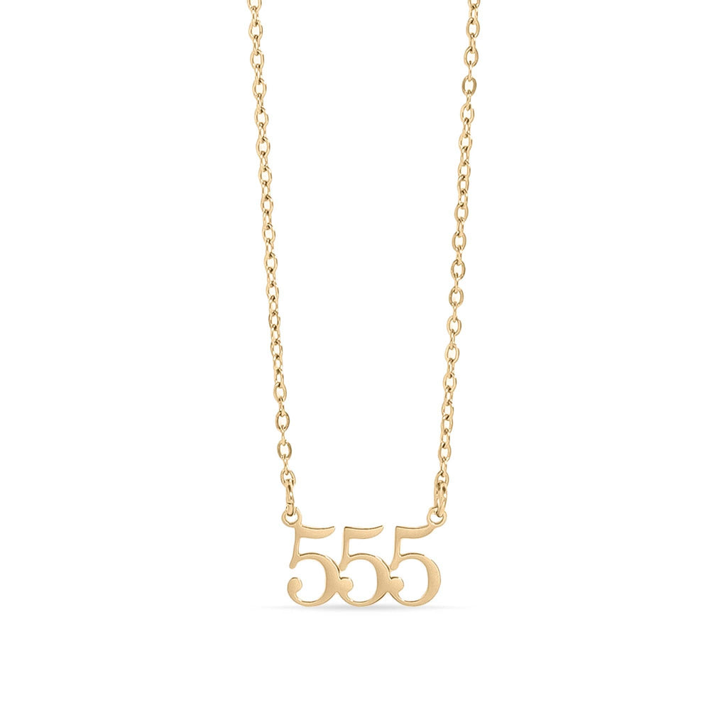 Collar con número de ángel en acero inoxidable recubierto de oro PVD 18K: Acero inoxidable / 999