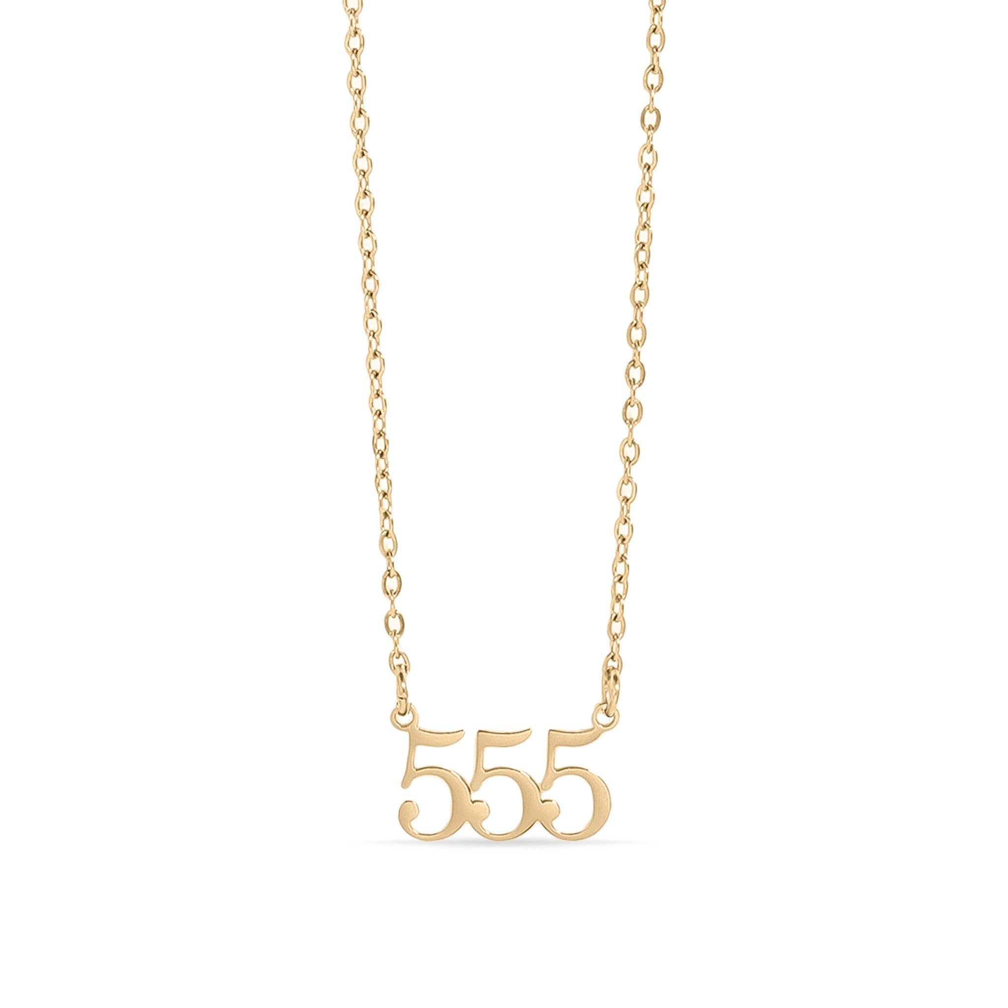 Collar con número de ángel en acero inoxidable recubierto de oro PVD 18K: Acero inoxidable / 999