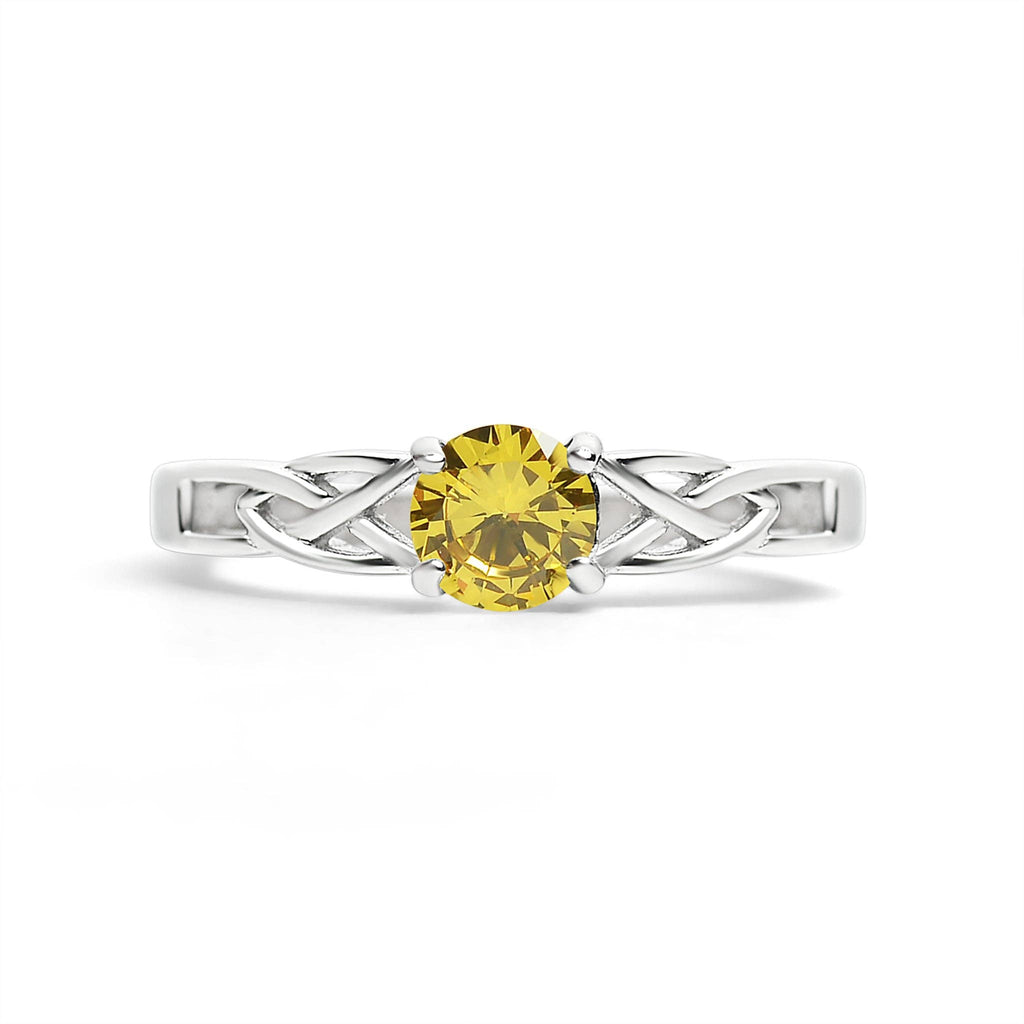 Anillo céltico con piedra de nacimiento de circonita cúbica en acero inoxidable: Septiembre / 7