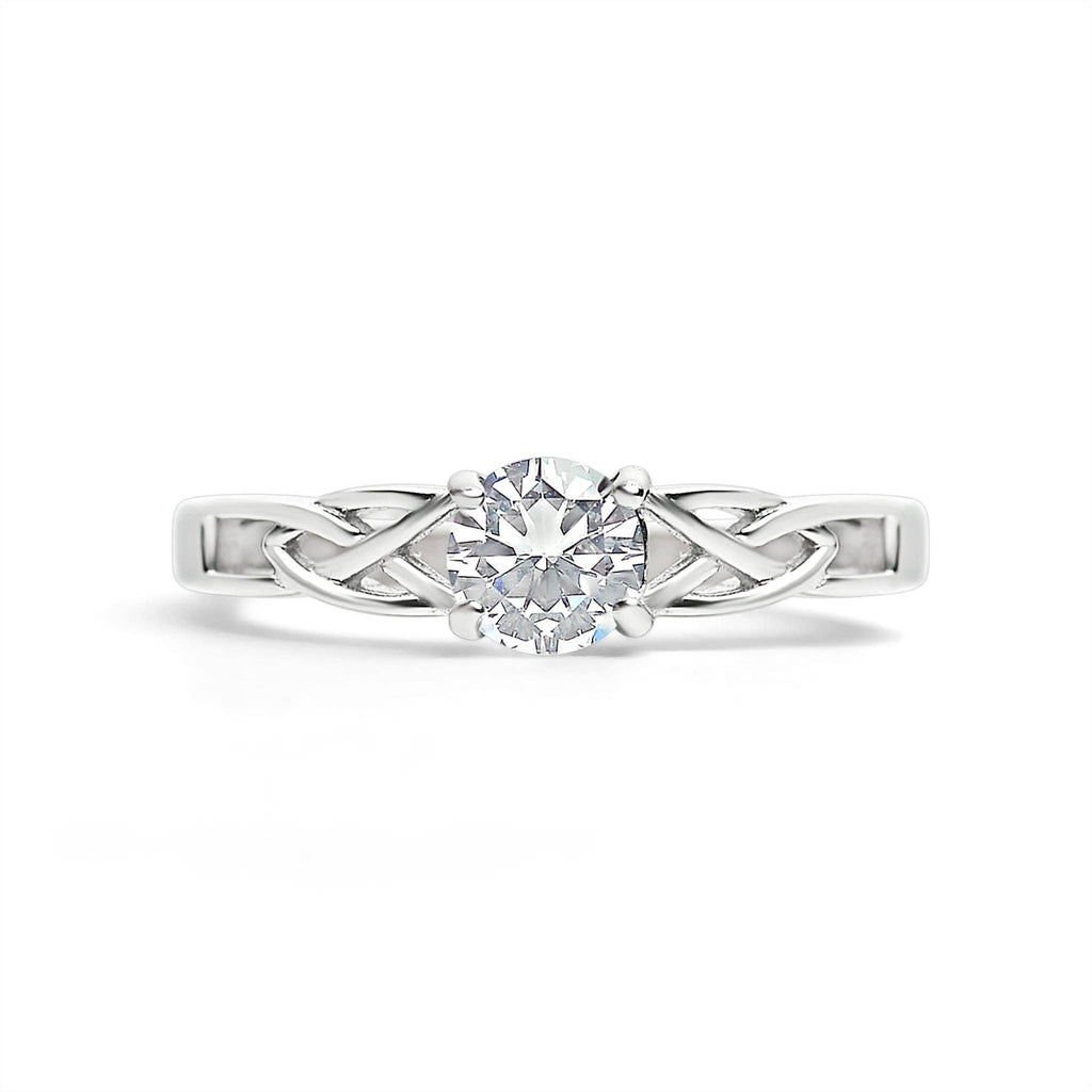 Anillo céltico con piedra de nacimiento de circonita cúbica en acero inoxidable: Octubre / 8