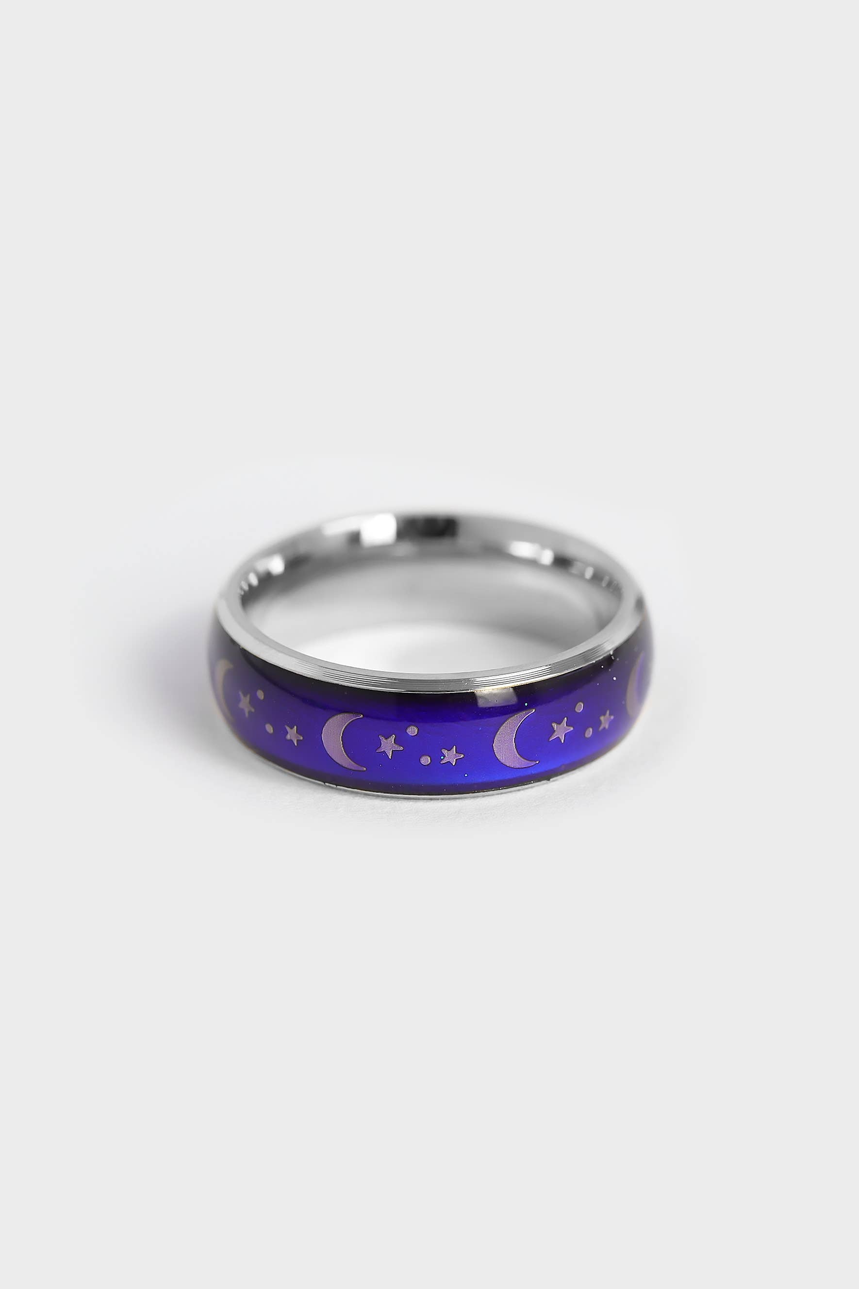 Anillo de acero inoxidable Mood Band con estrellas y lunas: 7