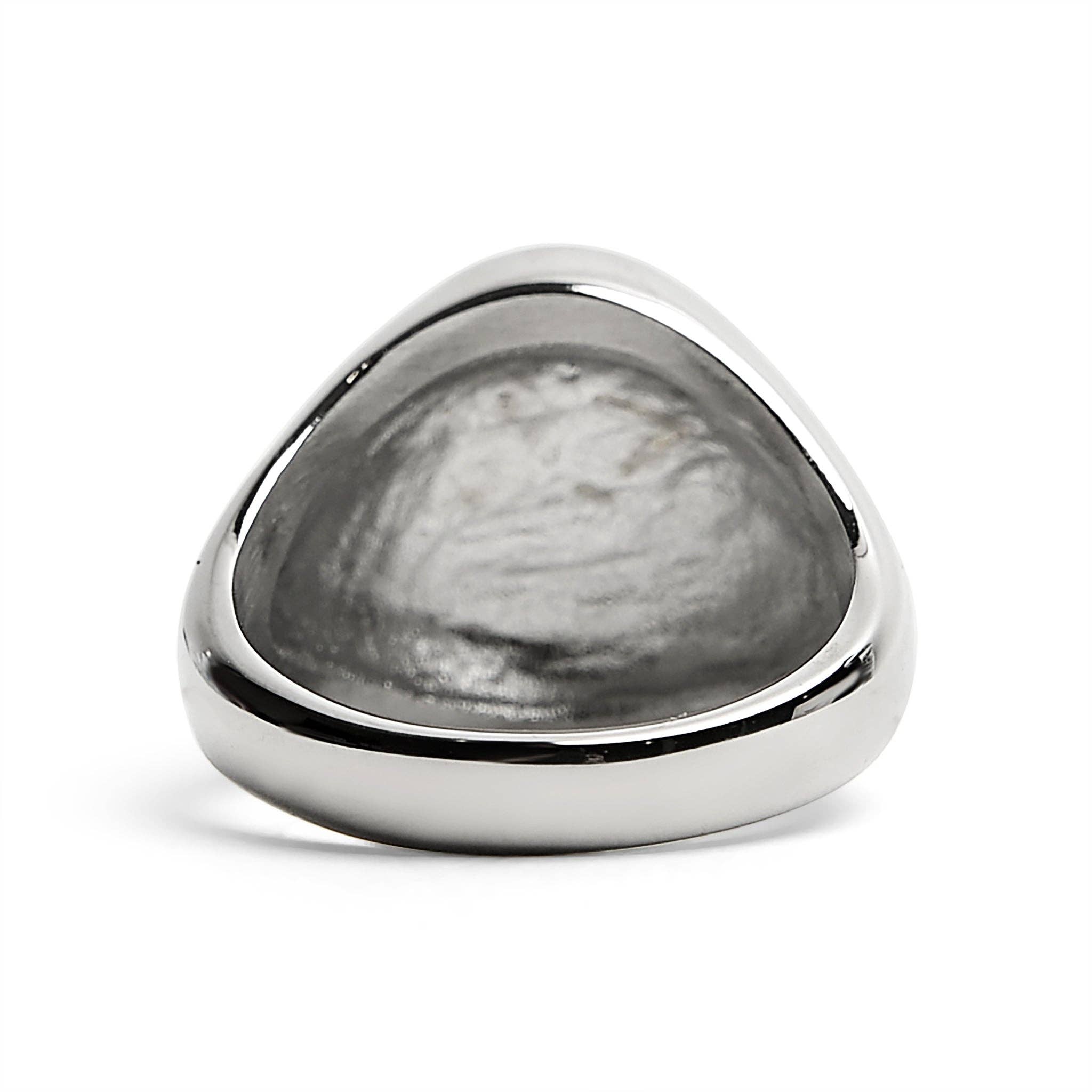 Anillo de sello en forma de cruz pulida de acero inoxidable: 13