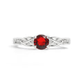 Anillo céltico con piedra de nacimiento de circonita cúbica en acero inoxidable: Julio / 9