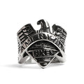 Anillo de acero inoxidable « AMERICAN BIKER » con águila: 10