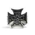 Anillo grande de acero inoxidable con forma de calavera de 13 pulgadas en forma de cruz maltesa: 10