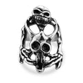 Anillo de Calavera de Acero Inoxidable Pulido con Trabajo Abierto: 9