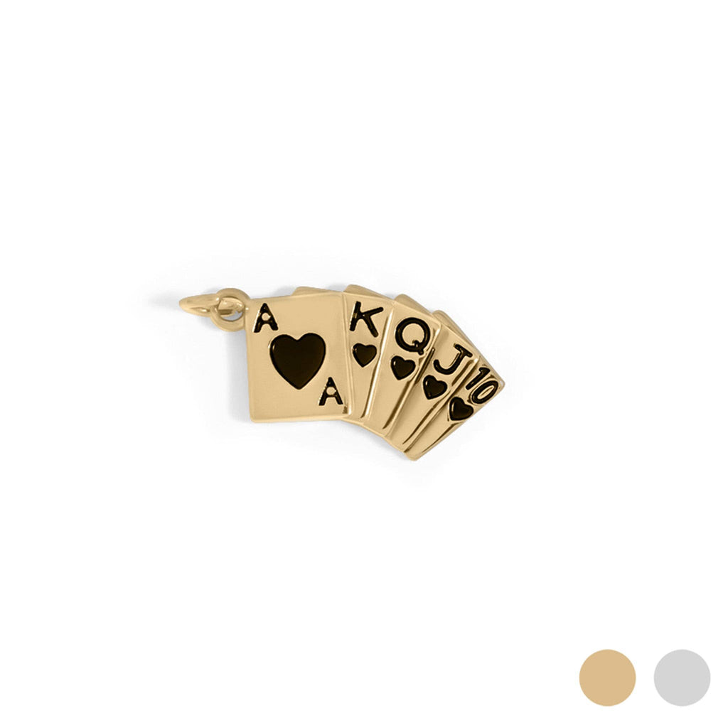 Colgante de cartas de juego de acero inoxidable con PVD de oro de 18 quilates: Acero inoxidable