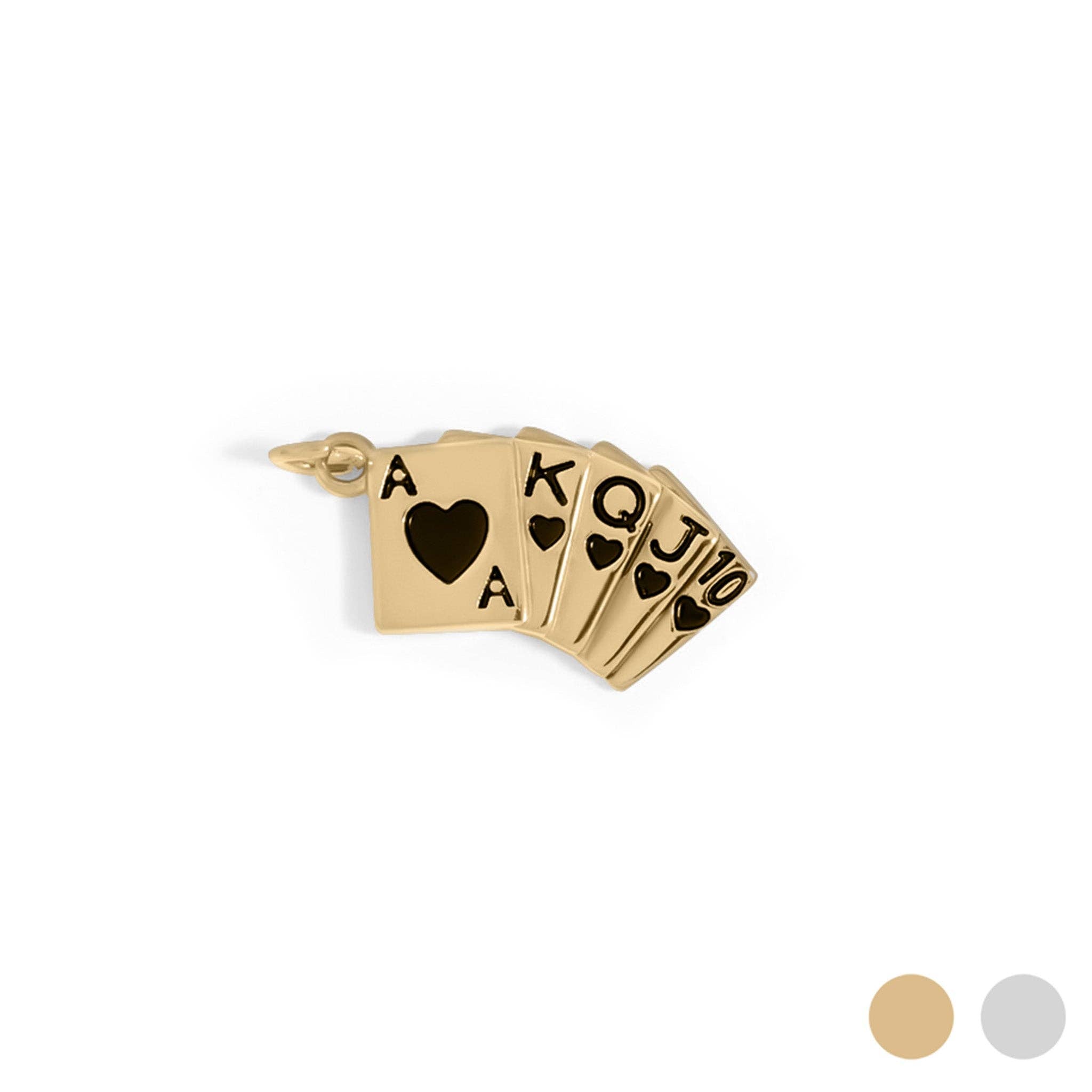 Colgante de cartas de juego de acero inoxidable con PVD de oro de 18 quilates: Acero inoxidable