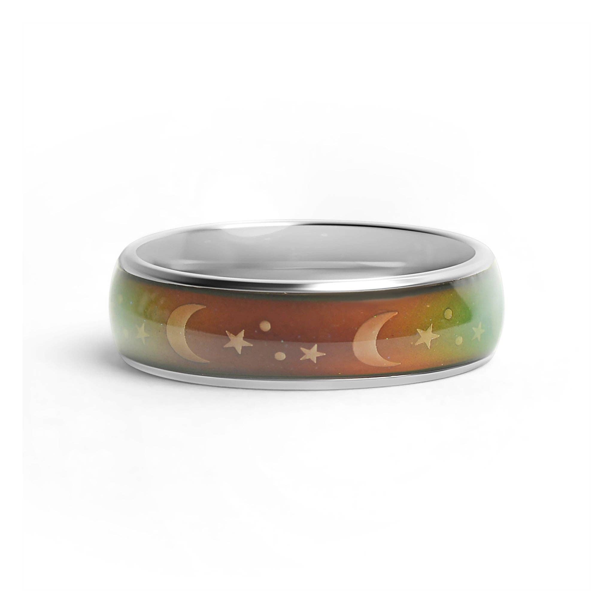 Anillo de acero inoxidable Mood Band con estrellas y lunas: 7