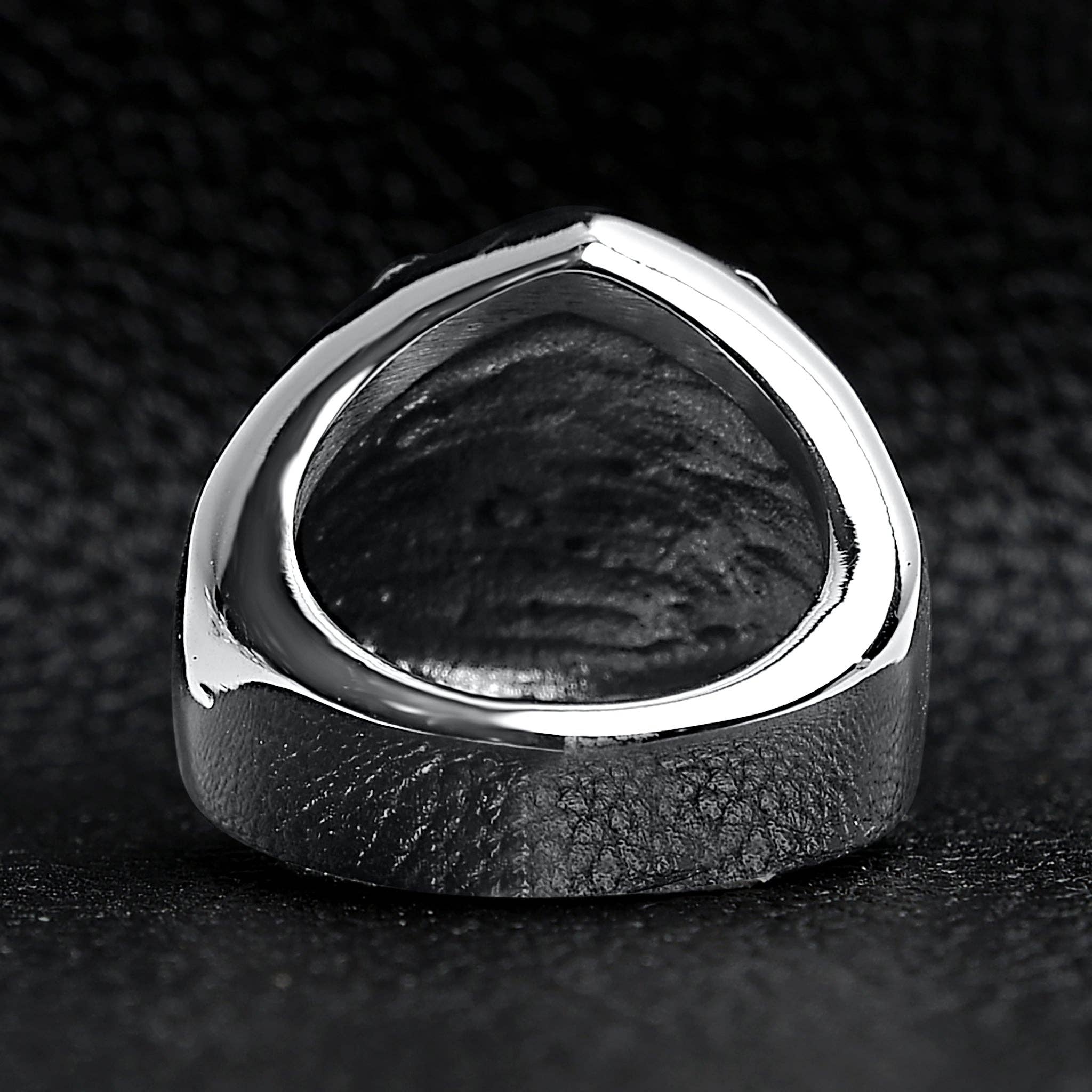 Anillo grande detallado de acero inoxidable Lucky Seven Dice: 8