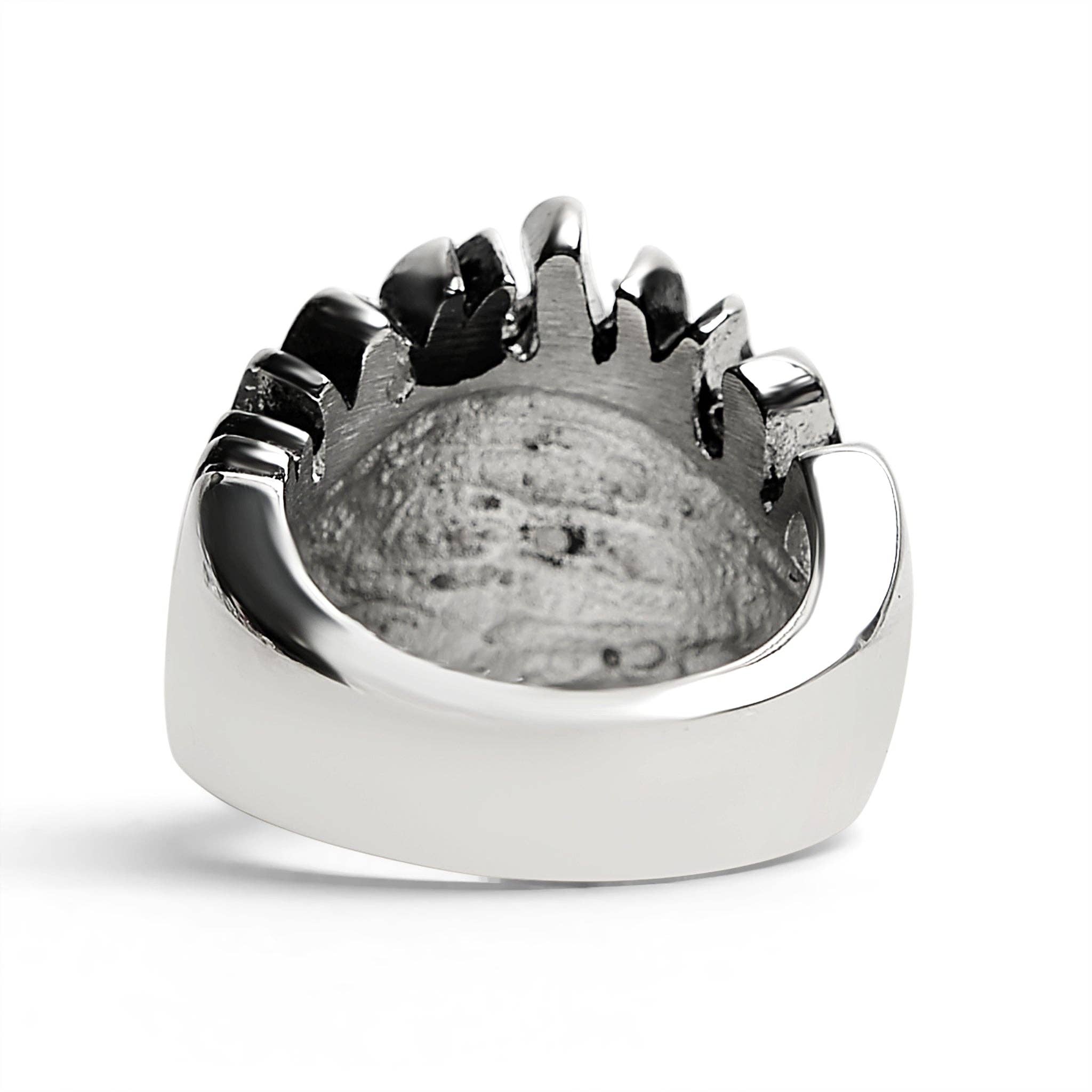 Anillo grande detallado de acero inoxidable Lucky Seven Dice: 8