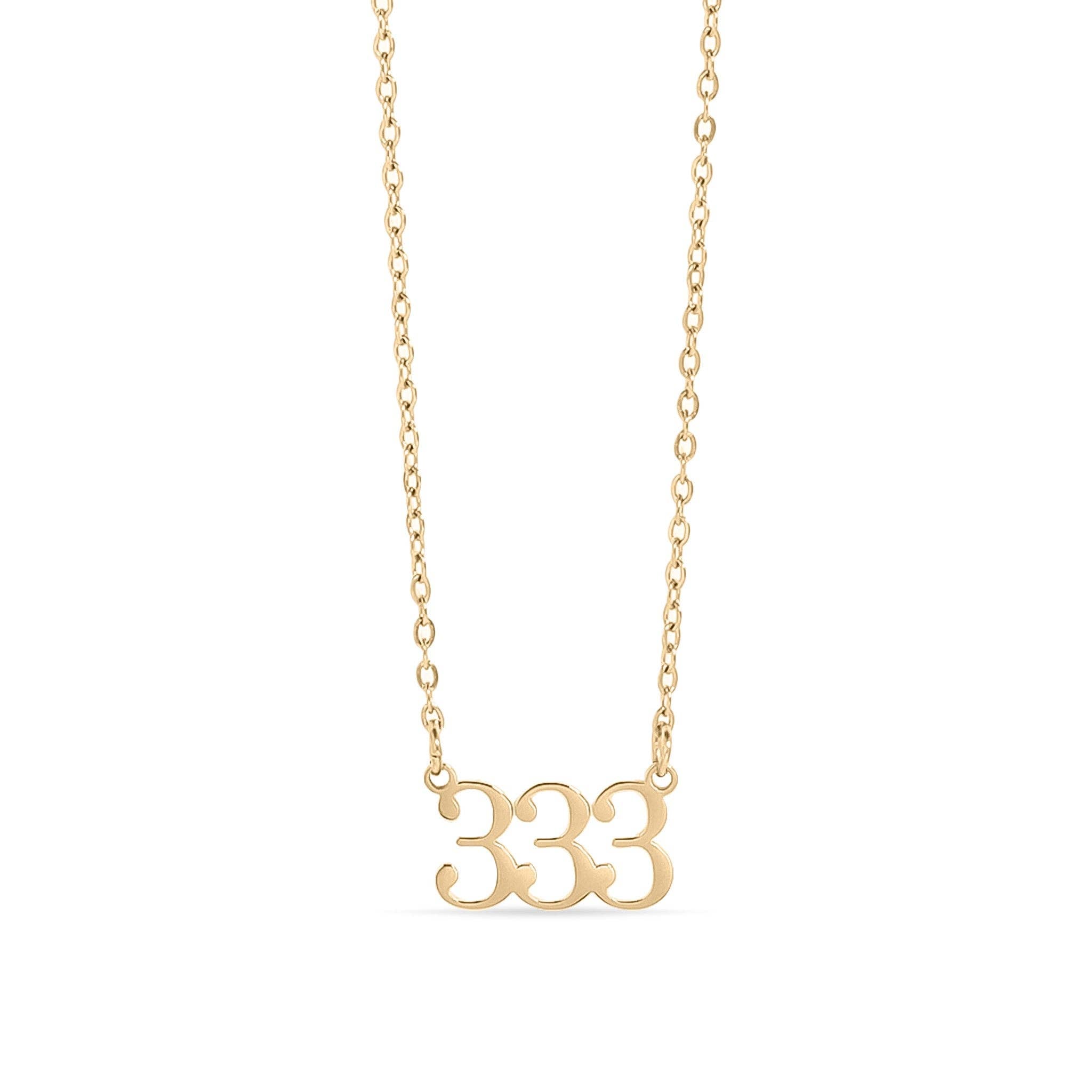 Collar con número de ángel en acero inoxidable recubierto de oro PVD 18K: Acero inoxidable / 999